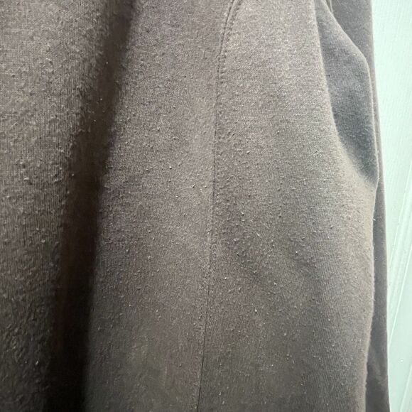 Roaman's Brown Full Zip Hoodie Hooded Sweatshirt Gold Flowers, Size est. 3X - Picture 7 of 9